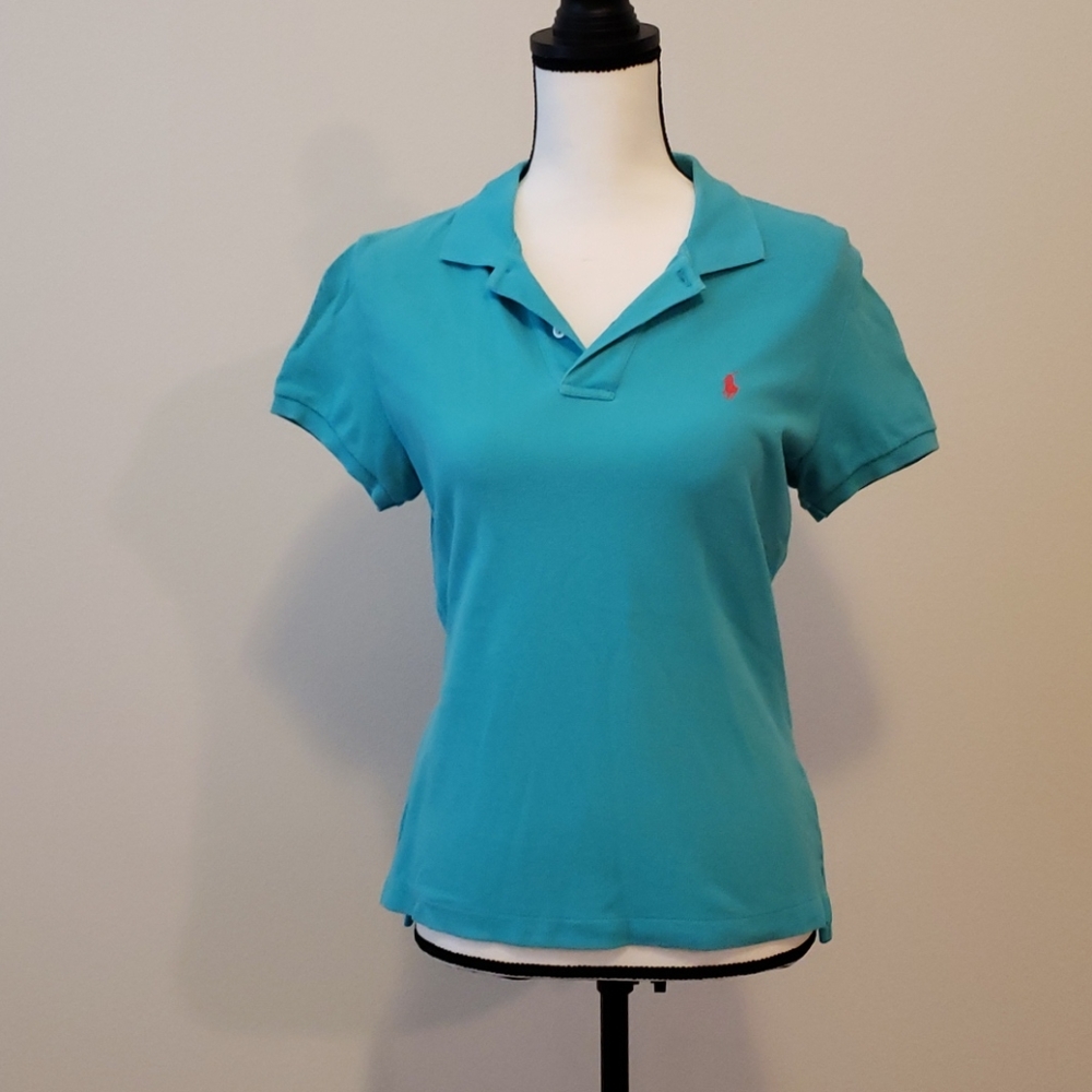 Teal Skinny Polo by Ralph Lauren